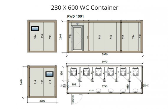 KW6 230x600 Wc konteyner
