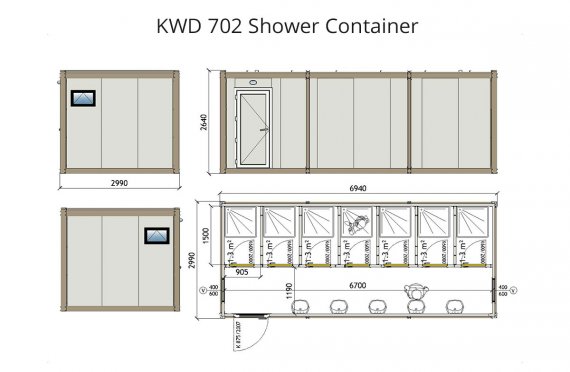KWD 702 dush konteyner